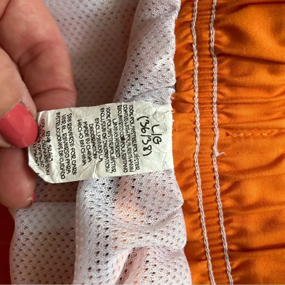 Ocean Pacific Men’s Orange Swim Trunks Size Large Lined Tie Waist